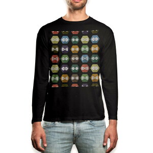 �����O t�V���c �����Y ���� �u���b�N �f�U�C�� XS S M L XL 2XL ����T �e�B�[�V���c �� black T shirt long sleeve 008595 �A�C�R���@�J���t���@�͗l�@���{��