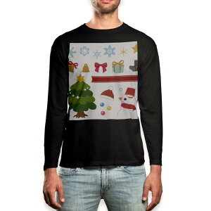 �����O t�V���c �����Y ���� �u���b�N �f�U�C�� XS S M L XL 2XL ����T �e�B�[�V���c �� black T shirt long sleeve 009252 �N���X�}�X�@�X�m�[�}���@�~
