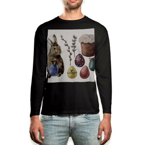 O tVc Y  ubN fUC XS S M L XL 2XL T eB[Vc  black T shirt long sleeve 015879 C[X^[@easter@