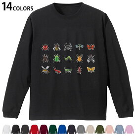 選べる14カラー 長袖リブ付きTシャツ メンズ レディース ユニセックス unisex 長袖 デザイン XS S M L XL 2XL Tシャツ ロング ティーシャツ T shirt 013485 虫　昆虫　テントウムシ