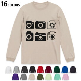 選べる16カラー 長袖リブ付きTシャツ メンズ レディース ユニセックス unisex 長袖 デザイン XS S M L XL 2XL Tシャツ ロング ティーシャツ T shirt 016184 カメラ