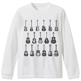 選べる16カラー 長袖リブ付きTシャツ メンズ レディース ユニセックス unisex 長袖 デザイン XS S M L XL 2XL Tシャツ ロング ティーシャツ T shirt 014361 ギター　音楽　楽器
