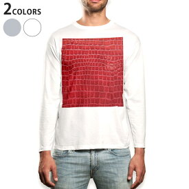 ロング tシャツ メンズ 長袖 ホワイト グレー デザイン XS S M L XL 2XL Tシャツ ティーシャツ T shirt long sleeve 000161 赤　蛇柄　クロコダイル