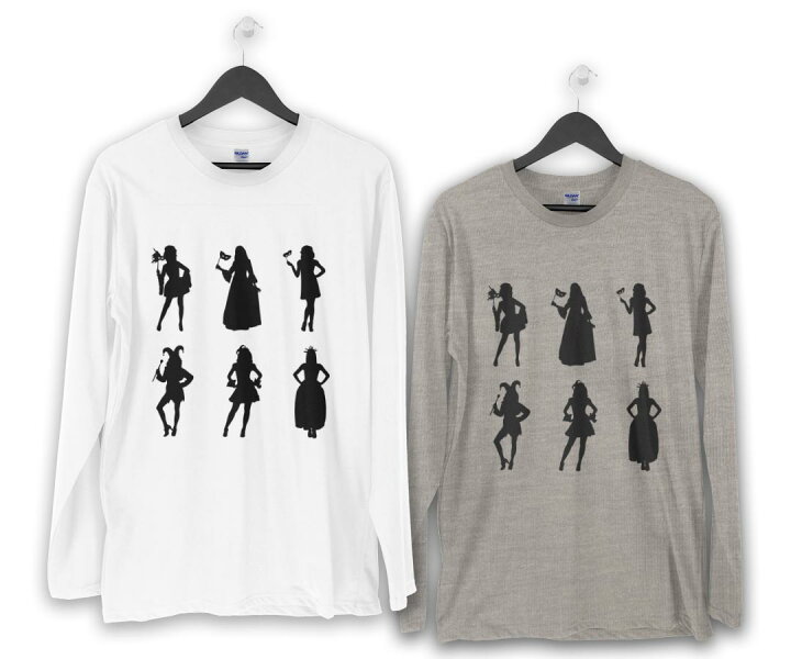 楽天市場 ロング Tシャツ メンズ 長袖 ホワイト グレー デザイン Xs S M L Xl 2xl Tシャツ ティーシャツ T Shirt Long Sleeve 人物 影 イラスト Kabeコレ
