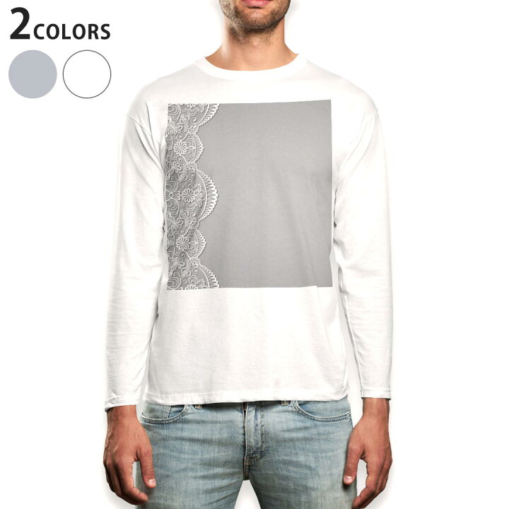 楽天市場 ロング Tシャツ メンズ 長袖 ホワイト グレー デザイン Xs S M L Xl 2xl Tシャツ ティーシャツ T Shirt Long Sleeve グレー 白 レース Kabeコレ