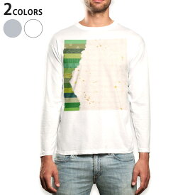 ロング tシャツ メンズ 長袖 ホワイト グレー デザイン XS S M L XL 2XL Tシャツ ティーシャツ T shirt long sleeve 006033 和風　和柄　緑　グリーン