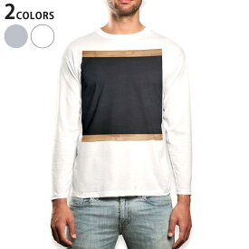 ロング tシャツ メンズ 長袖 ホワイト グレー デザイン XS S M L XL 2XL Tシャツ ティーシャツ T shirt long sleeve 009786 黒板　シンプル