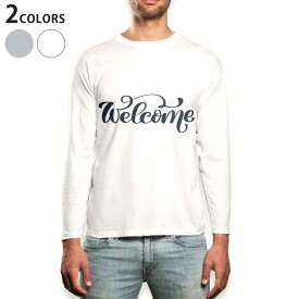 ロング tシャツ メンズ 長袖 ホワイト グレー デザイン XS S M L XL 2XL Tシャツ ティーシャツ T shirt long sleeve 016369 英語　英文　モノクロ