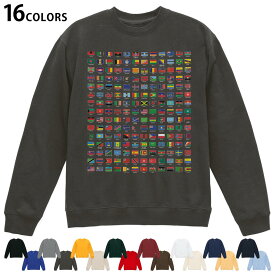 選べる16カラートレーナー メンズ レディース ユニセックス 長袖 デザイン S M L XL 2XL sweatshirt　trainer スウェット 009360 外国　国旗