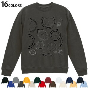 選べる16カラートレーナー メンズ レディース ユニセックス 長袖 デザイン S M L XL 2XL sweatshirt trainer スウェット 011301 時計 レトロ 数字