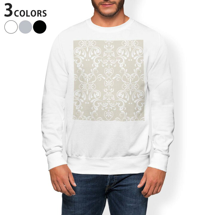 楽天市場 トレーナー メンズ 長袖 ホワイト グレー ブラック デザイン Xs S M L Xl 2xl Sweatshirt Trainer 白 黒 灰色 裏起毛 スウェット 壁紙 茶色 お花 Kabeコレ