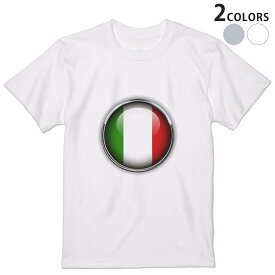 Tシャツ メンズ 半袖 ホワイト グレー デザイン S M L XL 2XL Tシャツ ティーシャツ T shirt 000265 イタリア　国旗　マーク