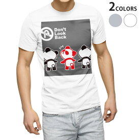 tシャツ メンズ 半袖 ホワイト グレー デザイン S M L XL 2XL Tシャツ ティーシャツ T shirt 000955 パンダ　イラスト