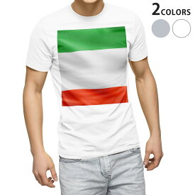 Tシャツ メンズ 半袖 ホワイト グレー デザイン S M L XL 2XL Tシャツ ティーシャツ T shirt 001189 イタリア　国旗