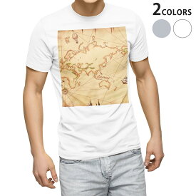 Tシャツ メンズ 半袖 ホワイト グレー デザイン S M L XL 2XL Tシャツ ティーシャツ T shirt 001191 地図　船