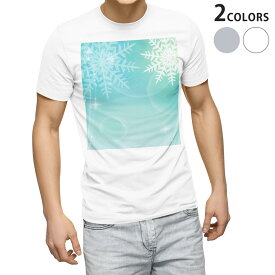 Tシャツ メンズ 半袖 ホワイト グレー デザイン S M L XL 2XL Tシャツ ティーシャツ T shirt 001436 雪の結晶　冬　シャボン玉