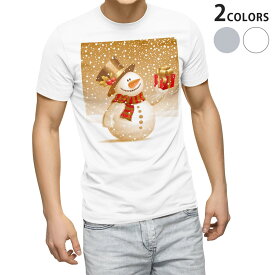 Tシャツ メンズ 半袖 ホワイト グレー デザイン S M L XL 2XL Tシャツ ティーシャツ T shirt 001488 雪　冬　雪だるま