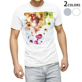 Tシャツ メンズ 半袖 ホワイト グレー デザイン S M L XL 2XL Tシャツ ティーシャツ T shirt 002118 カラフル　キラキラ