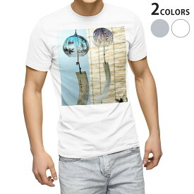 Tシャツ メンズ 半袖 ホワイト グレー デザイン S M L XL 2XL Tシャツ ティーシャツ T shirt 002780 夏　風鈴　写真