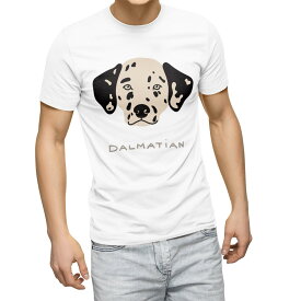 Tシャツ メンズ 半袖 ホワイト グレー デザイン S M L XL 2XL Tシャツ ティーシャツ T shirt 022589 犬 ダルメシアン