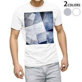 Tシャツ メンズ 半袖 ホワイト グレー デザイン S M L XL 2XL Tシャツ ティーシャツ T shirt 022882 建築物　写真