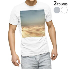 Tシャツ メンズ 半袖 ホワイト グレー デザイン S M L XL 2XL Tシャツ ティーシャツ T shirt 023204 砂漠　写真