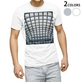Tシャツ メンズ 半袖 ホワイト グレー デザイン S M L XL 2XL Tシャツ ティーシャツ T shirt 023229 建築物　モノクロ