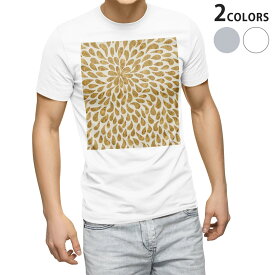 Tシャツ メンズ 半袖 ホワイト グレー デザイン S M L XL 2XL Tシャツ ティーシャツ T shirt 023400 花びら　模様　柄