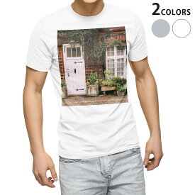 Tシャツ メンズ 半袖 ホワイト グレー デザイン S M L XL 2XL Tシャツ ティーシャツ T shirt 023443 建物　写真