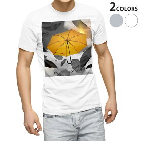 Tシャツ メンズ 半袖 ホワイト グレー デザイン S M L XL 2XL Tシャツ ティーシャツ T shirt 023923 傘　モノクロ
