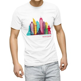 Tシャツ メンズ 半袖 ホワイト グレー デザイン S M L XL 2XL Tシャツ ティーシャツ T shirt 031768 バンコク 仏像 タイ