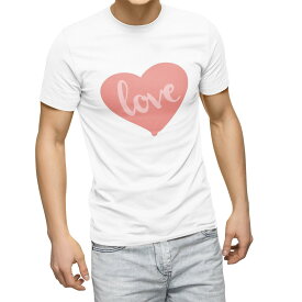 Tシャツ メンズ 半袖 ホワイト グレー デザイン S M L XL 2XL Tシャツ ティーシャツ T shirt 031865 ラブ ハート シンプル