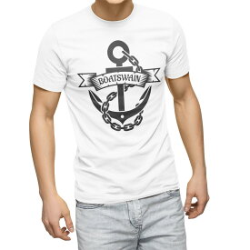 Tシャツ メンズ 半袖 ホワイト グレー デザイン S M L XL 2XL Tシャツ ティーシャツ T shirt 032142 錨 イカリ