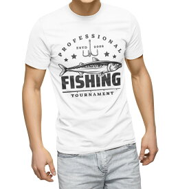 Tシャツ メンズ 半袖 ホワイト グレー デザイン S M L XL 2XL Tシャツ ティーシャツ T shirt 032156 fishing