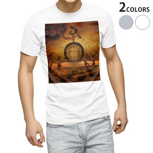 Tシャツ メンズ 半袖 ホワイト グレー デザイン S M L XL 2XL Tシャツ ティーシャツ T shirt 004862 時計 イラスト