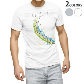 Tシャツ メンズ 半袖 ホワイト グレー デザイン S M L XL 2XL Tシャツ ティーシャツ T shirt 005088 音符　音楽　イラスト