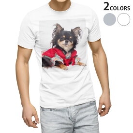 tシャツ メンズ 半袖 ホワイト グレー デザイン S M L XL 2XL Tシャツ ティーシャツ T shirt 005221 犬　チワワ　写真