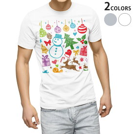 Tシャツ メンズ 半袖 ホワイト グレー デザイン S M L XL 2XL Tシャツ ティーシャツ T shirt 005540 冬　イラスト　クリスマス