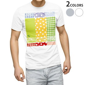 Tシャツ メンズ 半袖 ホワイト グレー デザイン S M L XL 2XL Tシャツ ティーシャツ T shirt 005564 チェック　模様　カラフル