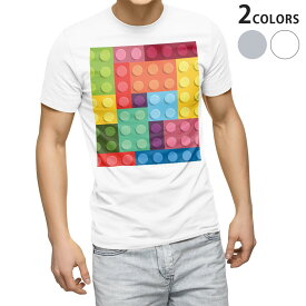 Tシャツ メンズ 半袖 ホワイト グレー デザイン S M L XL 2XL Tシャツ ティーシャツ T shirt 005799 ブロック　カラフル