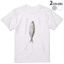 Tシャツ メンズ 半袖 ホワイト グレー デザイン S M L XL 2XL Tシャツ ティーシャツ T shirt 005850 写真　魚　あじ