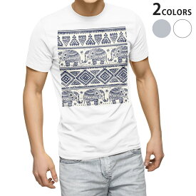 tシャツ メンズ 半袖 ホワイト グレー デザイン S M L XL 2XL Tシャツ ティーシャツ T shirt 006304 象　模様　ゾウ