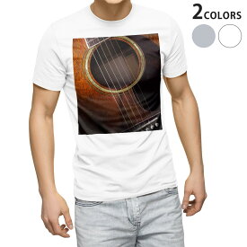 Tシャツ メンズ 半袖 ホワイト グレー デザイン S M L XL 2XL Tシャツ ティーシャツ T shirt 006329 写真　ギター