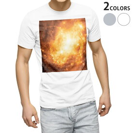 Tシャツ メンズ 半袖 ホワイト グレー デザイン S M L XL 2XL Tシャツ ティーシャツ T shirt 006435 宇宙　銀河