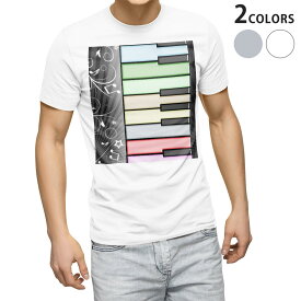Tシャツ メンズ 半袖 ホワイト グレー デザイン S M L XL 2XL Tシャツ ティーシャツ T shirt 006715 ピアノ　音符