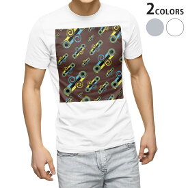 Tシャツ メンズ 半袖 ホワイト グレー デザイン S M L XL 2XL Tシャツ ティーシャツ T shirt 008460 うずまき　茶色　ブラウン　模様