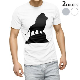 Tシャツ メンズ 半袖 ホワイト グレー デザイン S M L XL 2XL Tシャツ ティーシャツ T shirt 009564 動物　ライオン　モノクロ