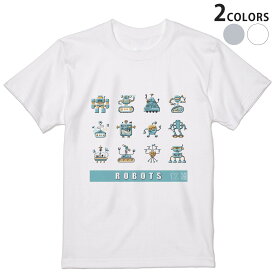 Tシャツ メンズ 半袖 ホワイト グレー デザイン S M L XL 2XL Tシャツ ティーシャツ T shirt 010125 ロボット　英語　青