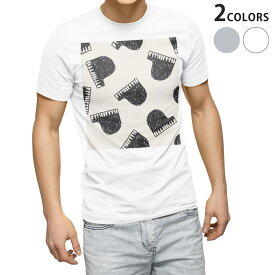 Tシャツ メンズ 半袖 ホワイト グレー デザイン S M L XL 2XL Tシャツ ティーシャツ T shirt 010718 ピアノ　音楽　楽器
