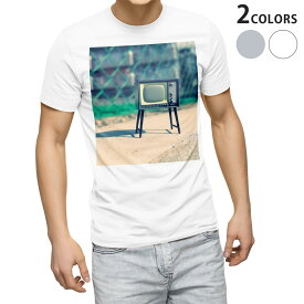 Tシャツ メンズ 半袖 ホワイト グレー デザイン S M L XL 2XL Tシャツ ティーシャツ T shirt 010836 テレビ　レトロ　写真